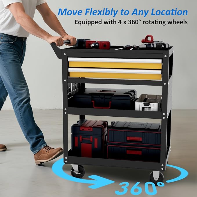 5 -Tier Heavy Duty Rolling Tool Cart on Wheels - Image 7