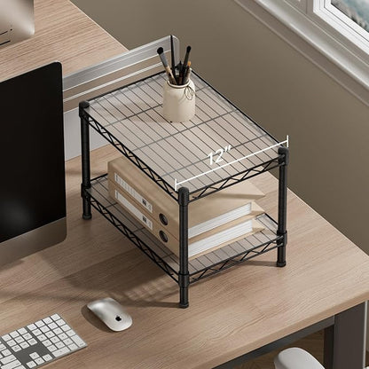 SINGAYE 2 Small Shelves Kitchen Storage Shelf Wire Shelving Unit Metal Shelf - Image 6