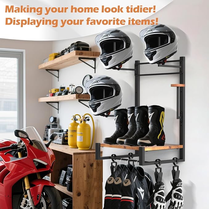 TheElves Motorcycle Helmet Holder Wall Mount, Heavy-Duty Helmet Rack - Image 8