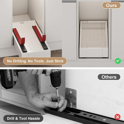 Pull out Cabinet Organizer, Expandable Width, Roll out Drawers, No Drill - Image 5