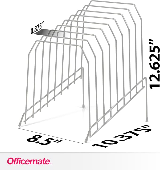 Officemate Large Incline 8 Compartment Wire Caddy, 8.5 x 10.375 x 12.625 Inches - Image 2