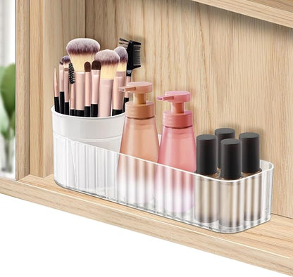 Poeland Clear Rotating Storage Box, Makeup Organizer Tray, Medicine Cabinet by Poeland