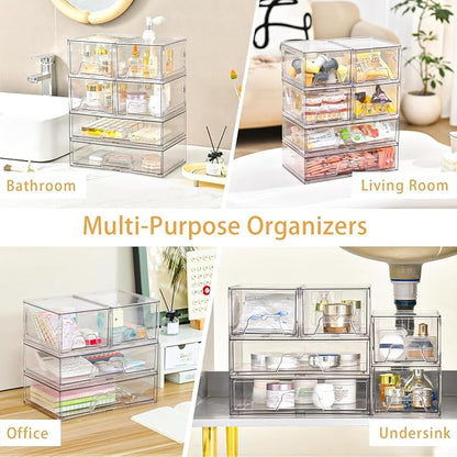 Stackable Makeup Organizer Storage Drawers Set of 6, Pantry Organization - Image 6