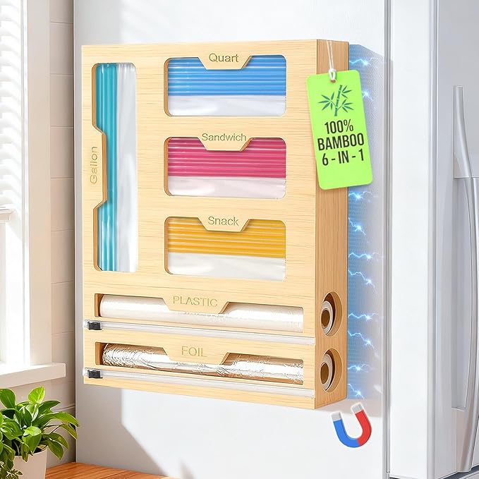 Magnetic Storage Bag Organizer 6 In 1 Ziplock Bag Organizer by BSHSPX