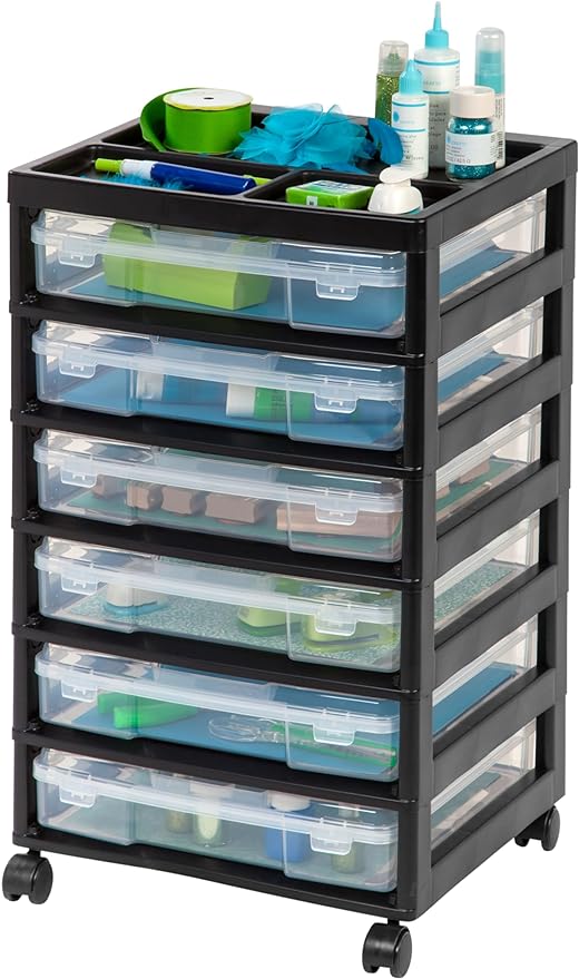 IRIS USA Fits 12" x 12" Paper, 6-Tier Scrapbook Rolling Storage Cart by IRISUSA
