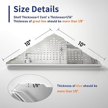 Corner Shower Shelf, Grout in Shelf Racks - Image 5