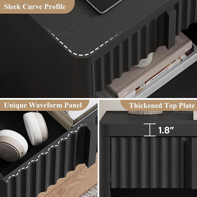Fluted Nightstand Set of 2 - Image 7