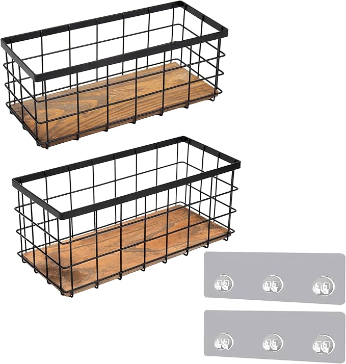 TIEYIPIN Black Metal Wire Storage Baskets by TIEYIPIN