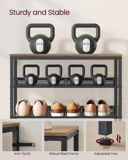 VASAGLE Shoe Rack for Entryway, Freestanding, Adjustable, Industrial | 5-Tier - Image 7