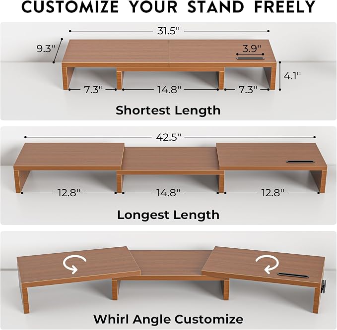 BONTEC Dual Monitor Stand Riser - Image 3