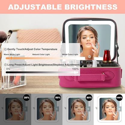 Mocado Travel Makeup Bag with LED Lighted Mirror, Travel Makeup Organizer - Image 4