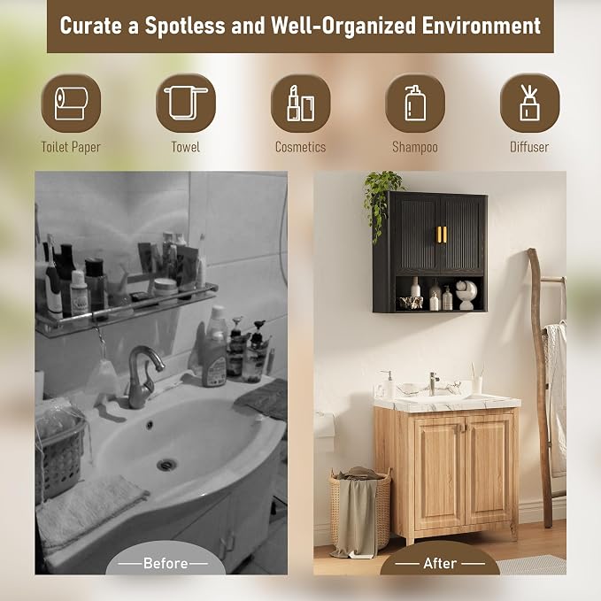 Bathroom Wall Cabinet, Wall-Mounted Medicine Cabinet - Image 4