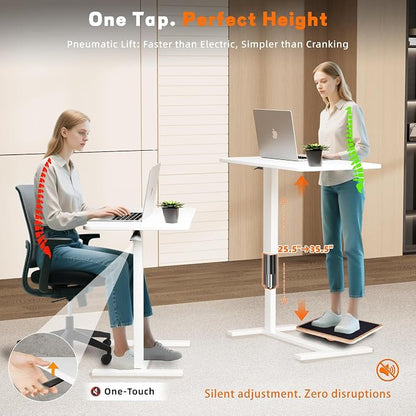 Overbed Bedside Table with Wheels, Adjustable Hospital Over Bed Table, Rolling - Image 3