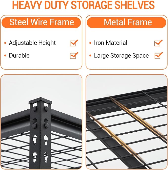 Garage Storage Shelves 5 Tiers, Heavy Duty Storage Shelving Racks - Image 6