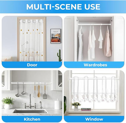 2 Pack Spring Tension Curtain Rod 28 to 39 inch, Adjustable Curtain Rods No - Image 6