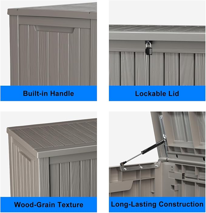 150 Gallon Deck Box, Resin Outdoor Storage Box - Image 3