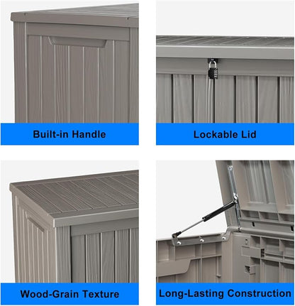 150 Gallon Deck Box, Resin Outdoor Storage Box - Image 3
