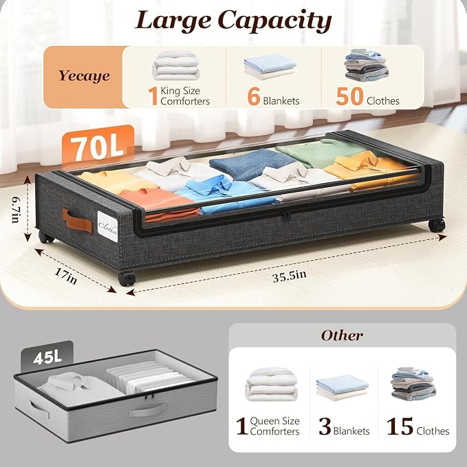 Yecaye 70 L Under Bed Storage - Image 2