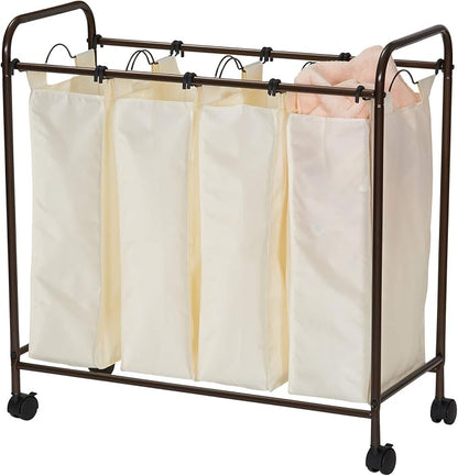 Household Essentials 7173 Rolling Quad Laundry Sorter - Image 10