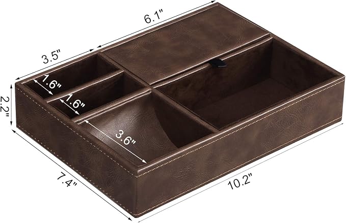 BEWISHOME Mens Valet Tray for men, Nightstand Organizer, Dresser Organizer - Image 7