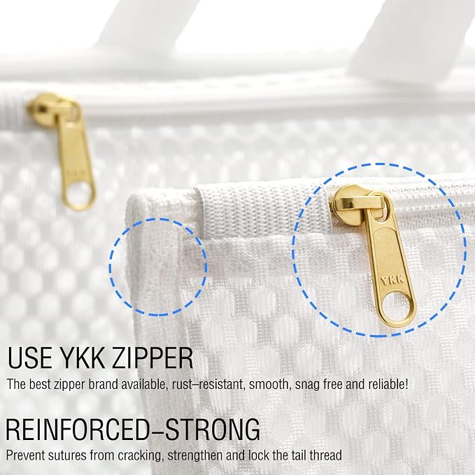 Tenrai Laundry Bag Mesh Wash Bag，Use YKK Zipper，Tote Bag Bathroom Hanging - Image 5