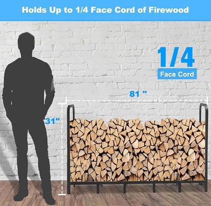 6.7ft Firewood Rack Holder, Adjustable Heavy Duty Fire Log Stacker Stand - Image 8