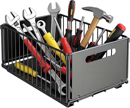 Sliding Pull-Out Cabinet Organizer 9.6"x14.8"x7.5" Black Heavy Duty Carbon - Image 7