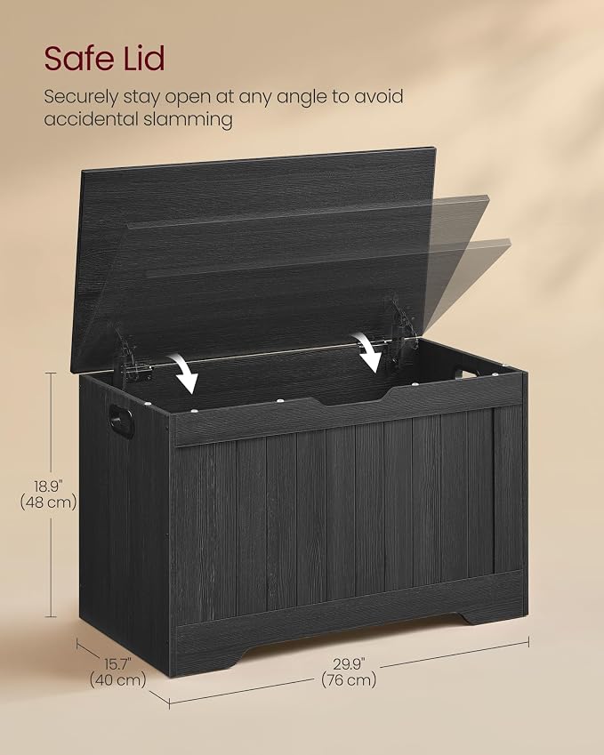 VASAGLE Storage Chest, 29.9 Inches Width Storage Bench, Entryway Bench - Image 3