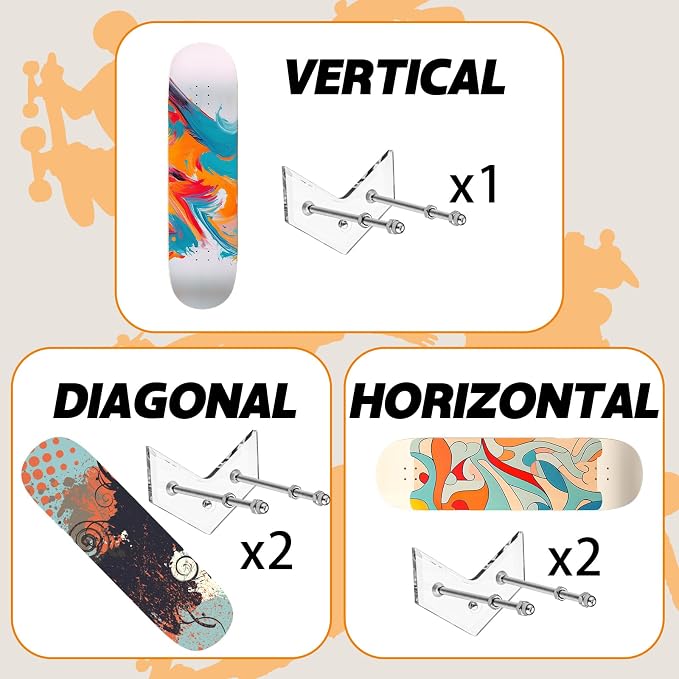 6 Packs Skateboard Wall Mount - Image 4
