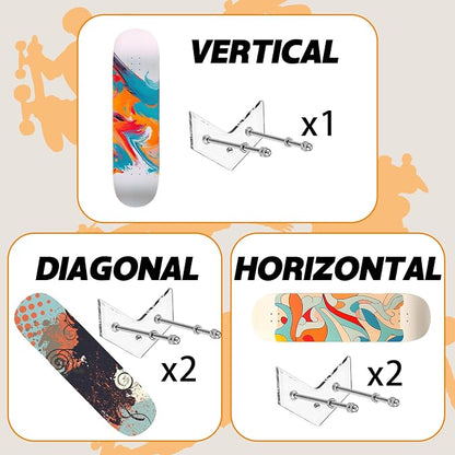 6 Packs Skateboard Wall Mount - Image 4
