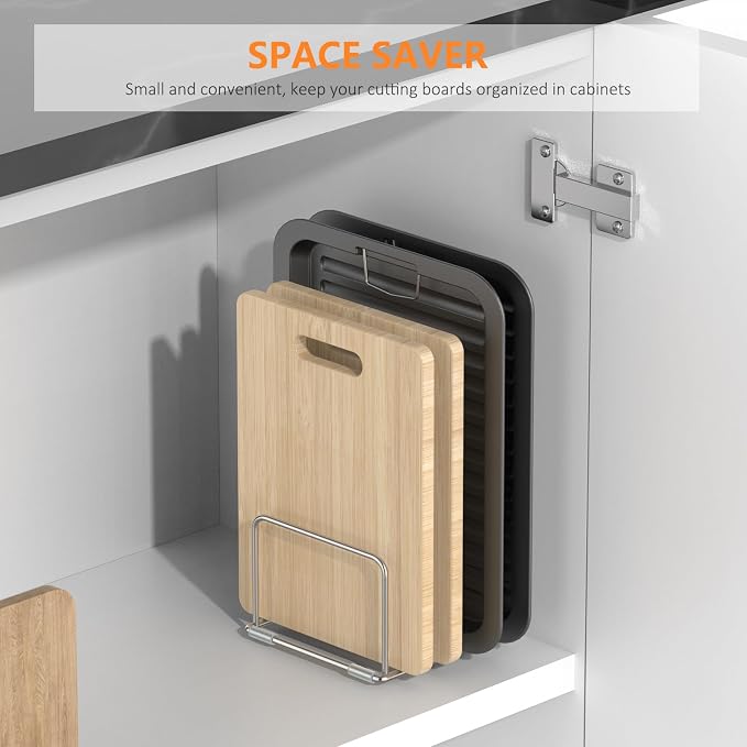 Cutting Board Holder Stand, Chopping Board Storage Rack, Cutting Board Organizer - Image 6