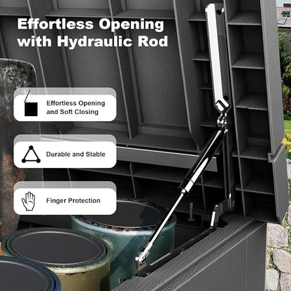 280 Gallon Waterproof Outdoor Storage Box, UV Resistant Resin Deck Box - Image 3