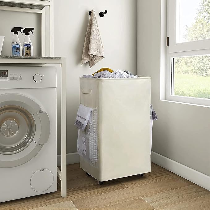 Chrislley 90L Rolling Laundry Basket Large Laundry Hamper - Image 5