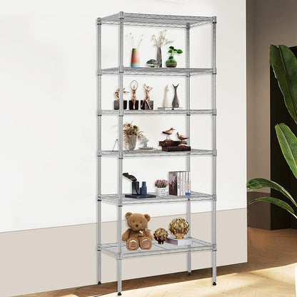 FDW 6 Tier Wire Shelving Units 23L x 13W x 59H Adjustable Metal Storage Rack - Image 2