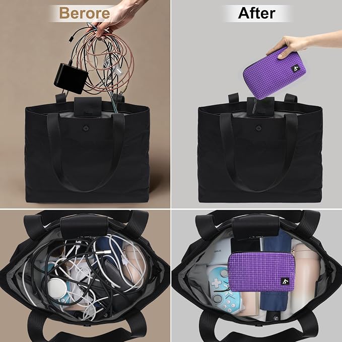 simtoper Small Electronics Organizer Travel Case – Slim Travel Cable Pouch - Image 5