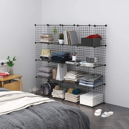 C&AHOME Wire Cube Storage, 16 Cubes Organizer Metal Grids Storage, Storage Bins - Image 4