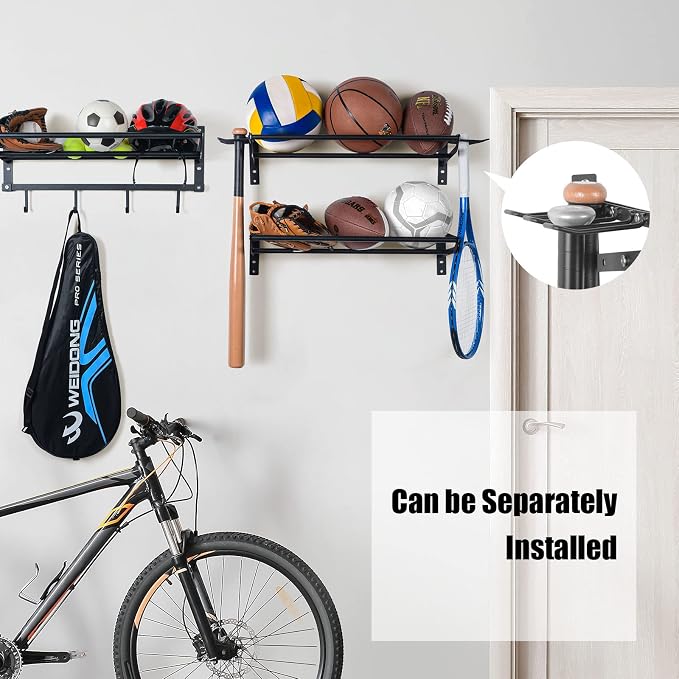 XCSOURCE Sports Equipment Organizer, 3-Tier Ball Storage Rack - Image 2