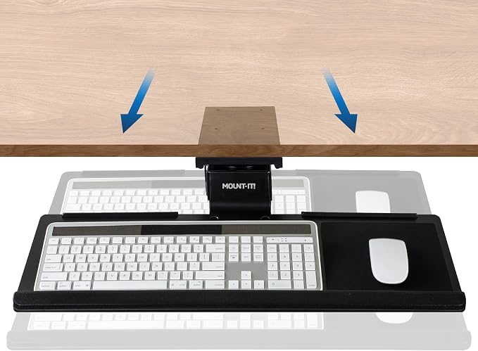 Mount-It! Under Desk Keyboard Tray – Adjustable Slide-Out Keyboard Drawer - Image 9