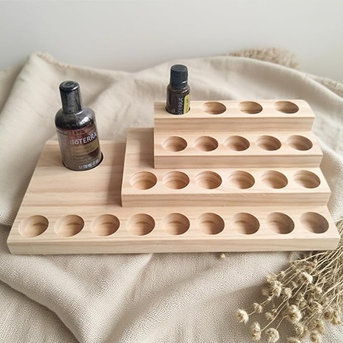 Wooden Essential Oil Rack 4 Tier Essential Oil Holder Shelves - Image 4