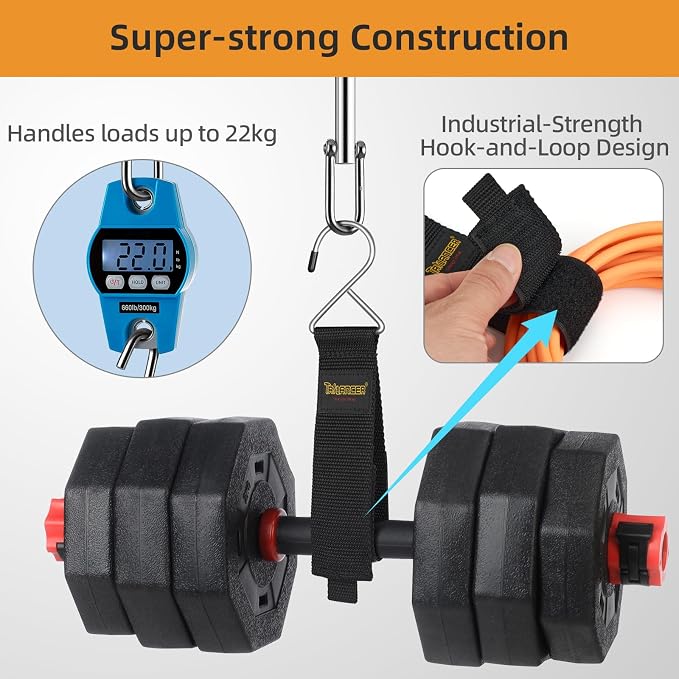 Heavy Duty Storage Straps, Trilancer Hook-and-Loop Cord Organizer and Hanger - Image 4