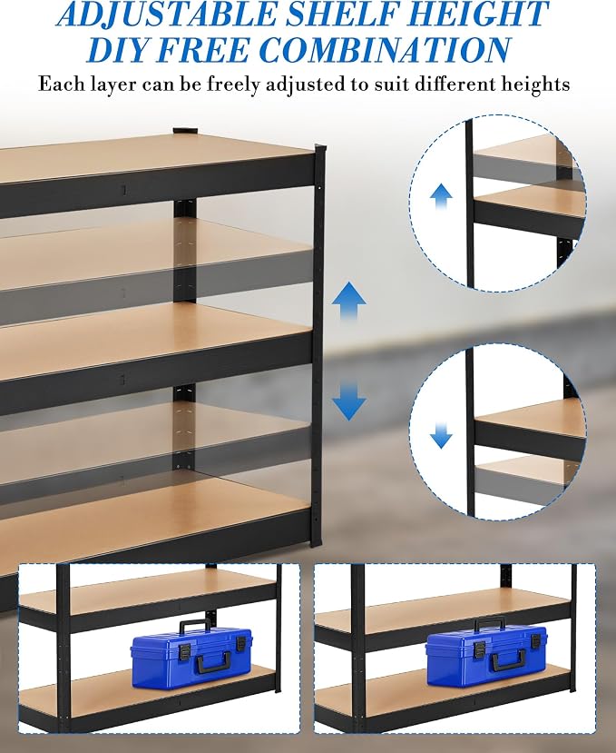 Garage Storage Shelves, Loads 1320 LBS, Metal Storage Utility Racks - Image 6