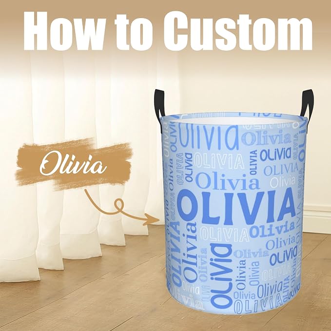 Custom Name Laundry Hamper, Personalized Laundry Basket - Image 2