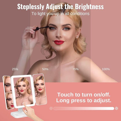 EASEHOLD Vanity Mirror with Lights, 2X 3X Magnification, Rechargable, Touch - Image 4
