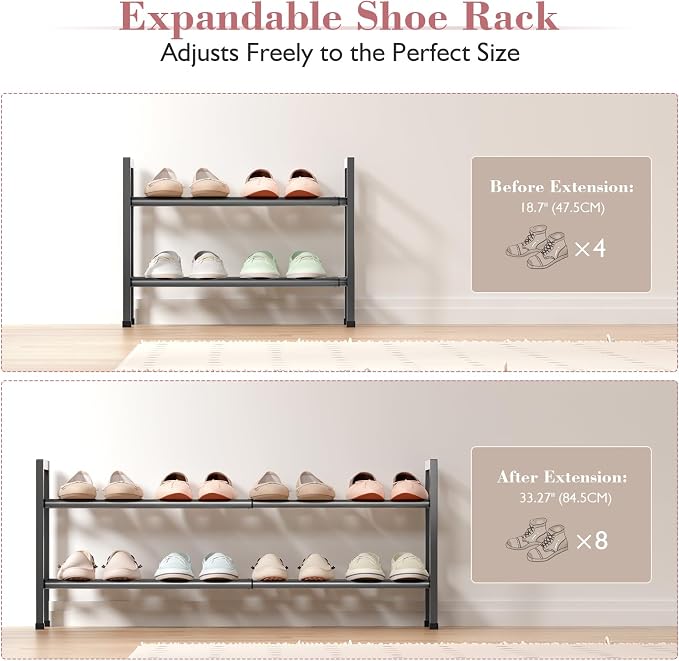 Bumusty 2-Tier Expandable Shoe Rack - Image 4