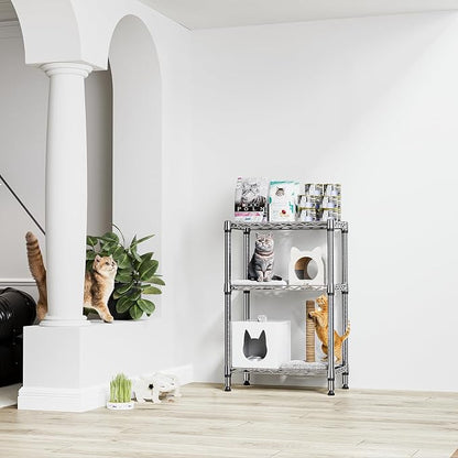 750 lbs 3 Tier Shelf Metal Storage Shelves Shelving Wire Rack Heavy Duty Closet - Image 2