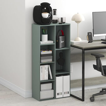 Furinno LUDER Book Shelf, 7-Cube Bookshelf, 9.4" x 19.5" x 41.7", - Image 2