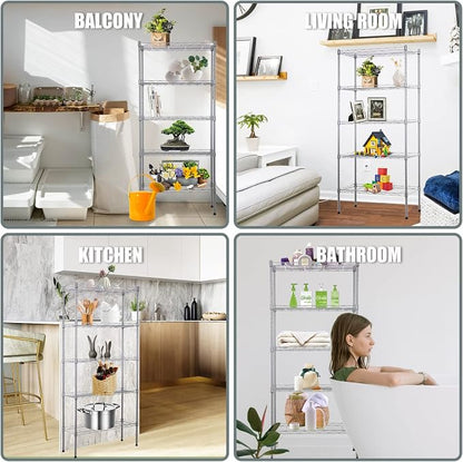 NChanmar 5-Tier Wire Shelving Unit Storage Shelves Metal Shelves 48"x21"x12" - Image 7