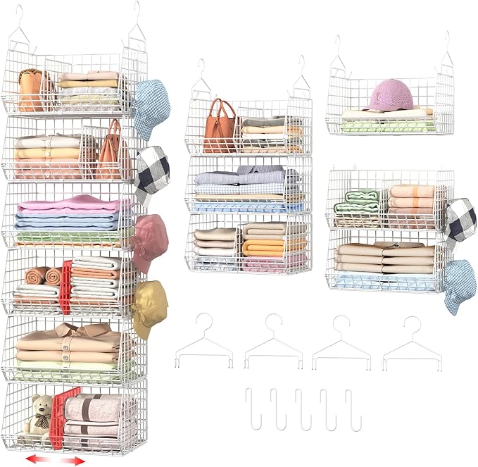 6 Tier Extra Large Hanging Closet Organizer, Closet Storage Hanging by Jautokerdar