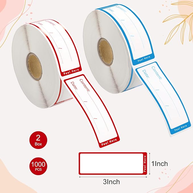 1000 Freezer Labels with Dispenser, No Residue, Strong Adhesive, Waterproof - Image 2
