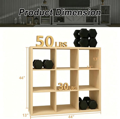 CTESNE【Wooden Thick Frame 9 Cube Storage Organizer Shelf - Image 3